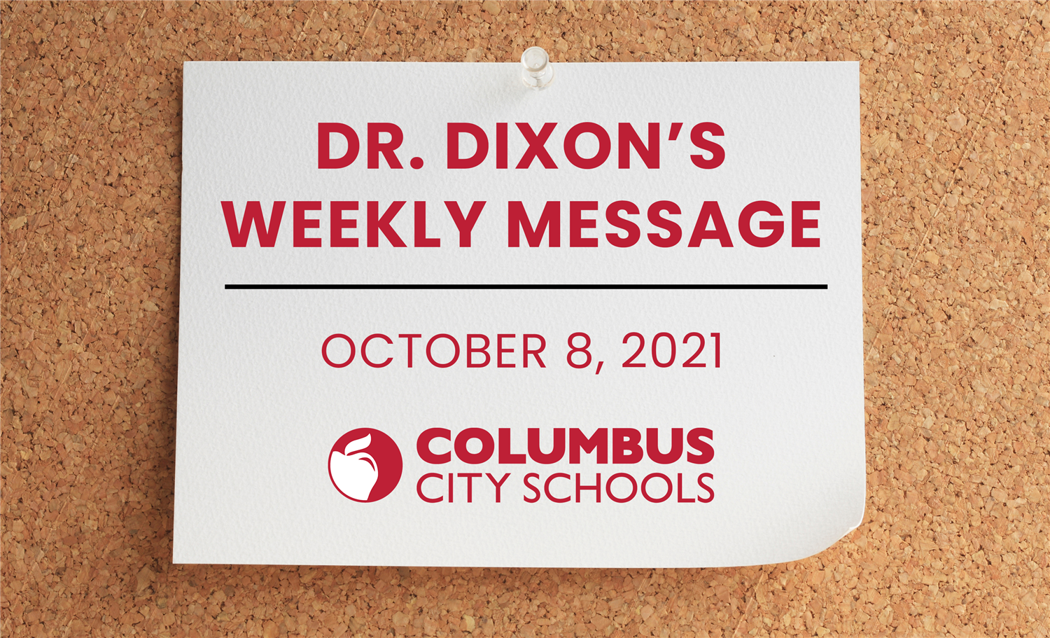 Dr. Dixon's Weekly Message